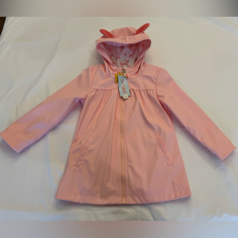 NWT Cat & Jack Bunny Light Pink Children's Rain Jacket - Size 5T